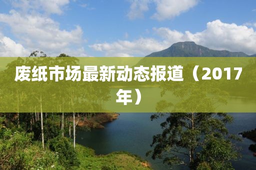 废纸市场最新动态报道（2017年）