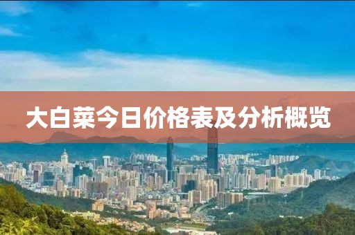 大白菜今日价格表及分析概览