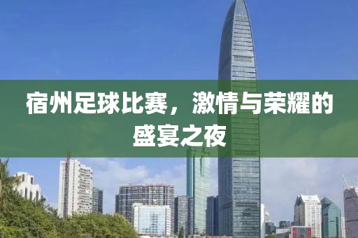 宿州足球比赛，激情与荣耀的盛宴之夜