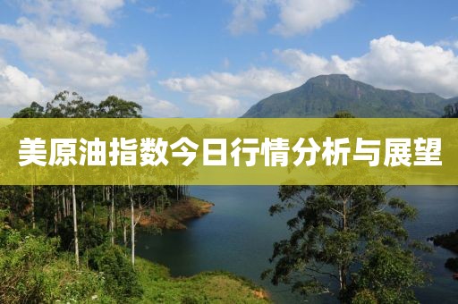 美原油指数今日行情分析与展望