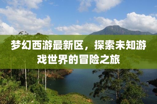 梦幻西游最新区，探索未知游戏世界的冒险之旅