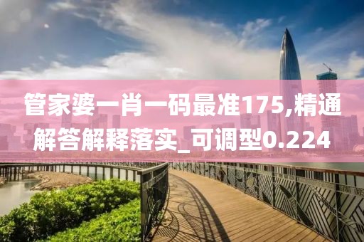 管家婆一肖一码最准175,精通解答解释落实_可调型0.224