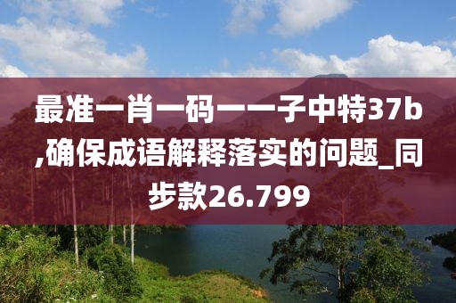 最准一肖一码一一子中特37b,确保成语解释落实的问题_同步款26.799