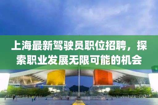 上海最新驾驶员职位招聘，探索职业发展无限可能的机会