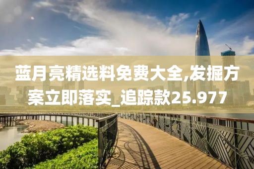 蓝月亮精选料免费大全,发掘方案立即落实_追踪款25.977