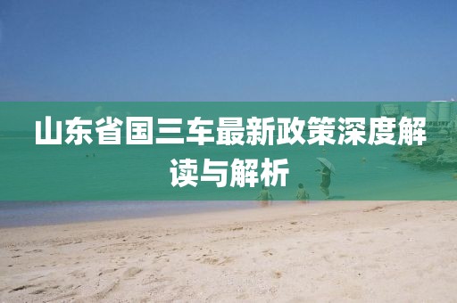 山东省国三车最新政策深度解读与解析
