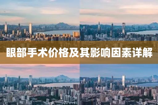 眼部手术价格及其影响因素详解