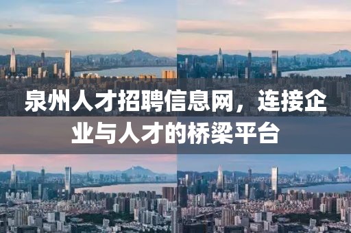 泉州人才招聘信息网，连接企业与人才的桥梁平台