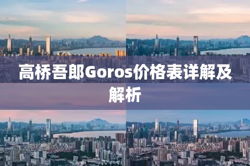 高桥吾郎Goros价格表详解及解析