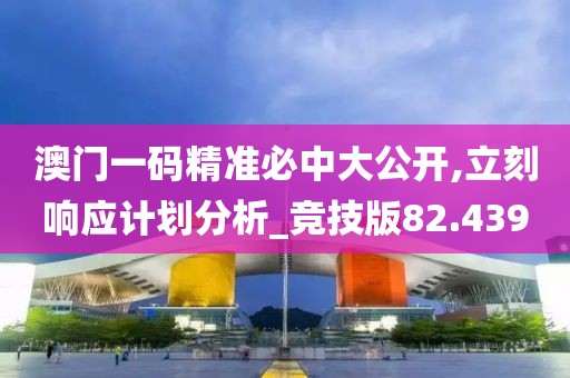 澳门一码精准必中大公开,立刻响应计划分析_竞技版82.439