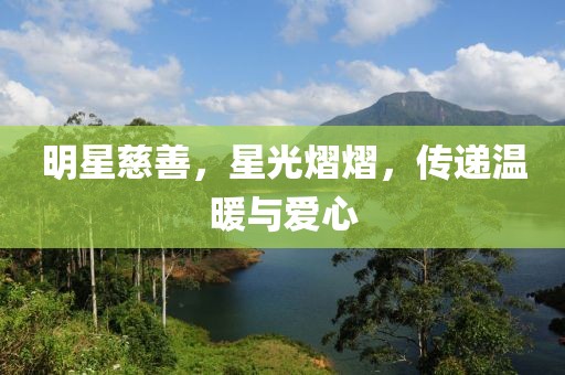 明星慈善，星光熠熠，传递温暖与爱心