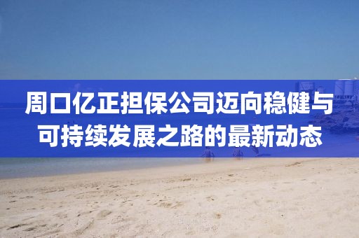 周口亿正担保公司迈向稳健与可持续发展之路的最新动态
