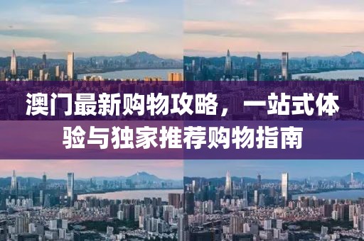 澳门最新购物攻略，一站式体验与独家推荐购物指南