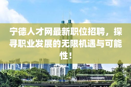 宁德人才网最新职位招聘，探寻职业发展的无限机遇与可能性！