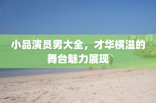 小品演员男大全，才华横溢的舞台魅力展现