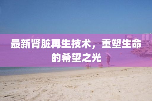 最新肾脏再生技术，重塑生命的希望之光
