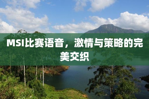 MSI比赛语音，激情与策略的完美交织