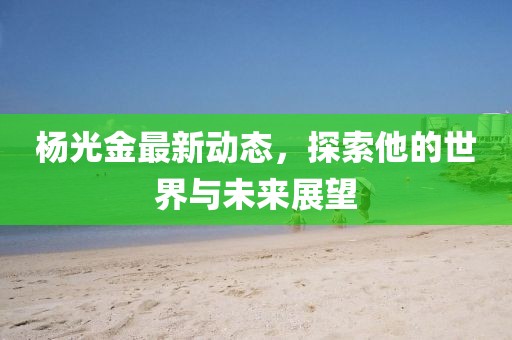杨光金最新动态，探索他的世界与未来展望