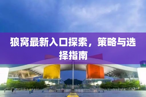 狼窝最新入口探索，策略与选择指南