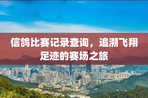 信鸽比赛记录查询，追溯飞翔足迹的赛场之旅