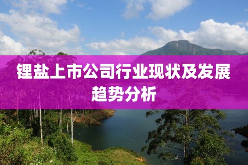 锂盐上市公司行业现状及发展趋势分析