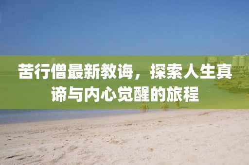 苦行僧最新教诲，探索人生真谛与内心觉醒的旅程