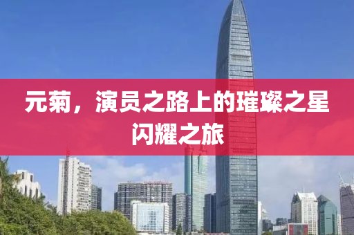 元菊，演员之路上的璀璨之星闪耀之旅