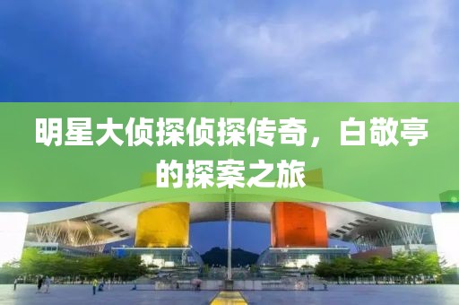 明星大侦探侦探传奇，白敬亭的探案之旅