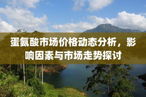 蛋氨酸市场价格动态分析，影响因素与市场走势探讨
