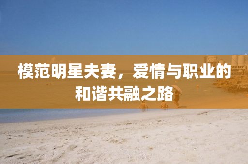 模范明星夫妻，爱情与职业的和谐共融之路