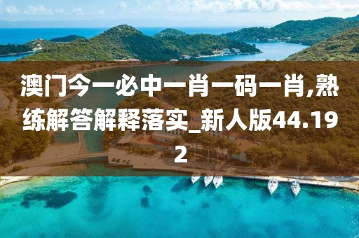 澳门今一必中一肖一码一肖,熟练解答解释落实_新人版44.192