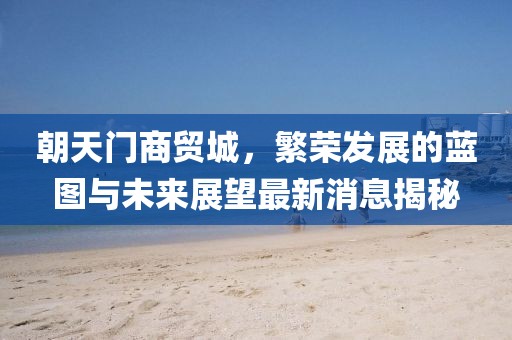 朝天门商贸城，繁荣发展的蓝图与未来展望最新消息揭秘