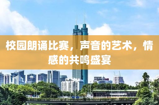 校园朗诵比赛，声音的艺术，情感的共鸣盛宴