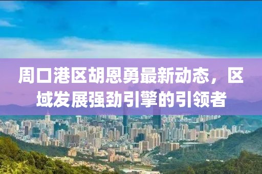 周口港区胡恩勇最新动态，区域发展强劲引擎的引领者