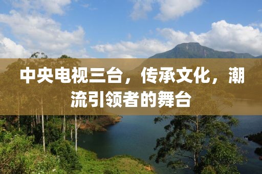 中央电视三台，传承文化，潮流引领者的舞台