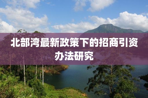 北部湾最新政策下的招商引资办法研究