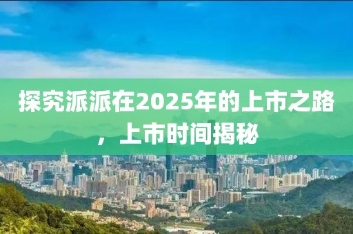 探究派派在2025年的上市之路，上市时间揭秘