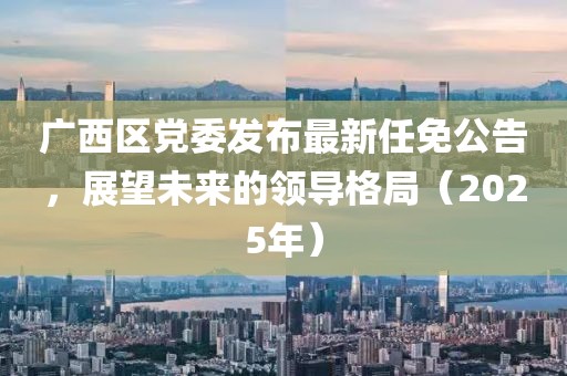 广西区党委发布最新任免公告，展望未来的领导格局（2025年）