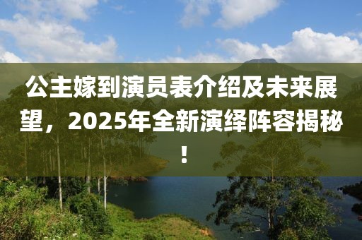 公主嫁到演员表介绍及未来展望，2025年全新演绎阵容揭秘！