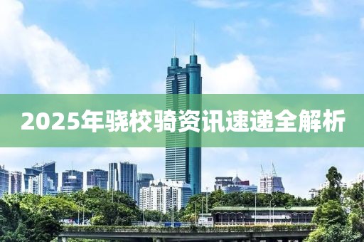 2025年骁校骑资讯速递全解析