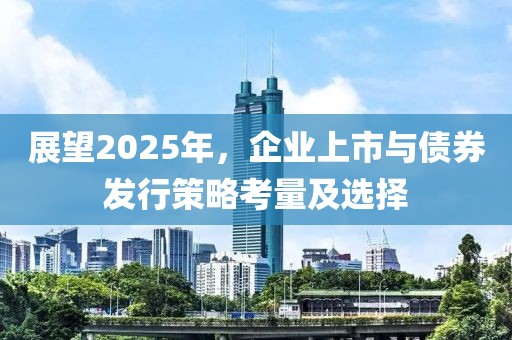 展望2025年，企业上市与债券发行策略考量及选择