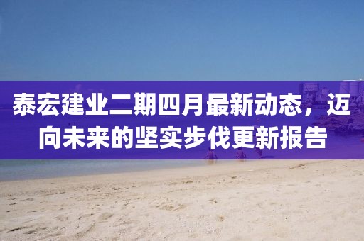 泰宏建业二期四月最新动态，迈向未来的坚实步伐更新报告