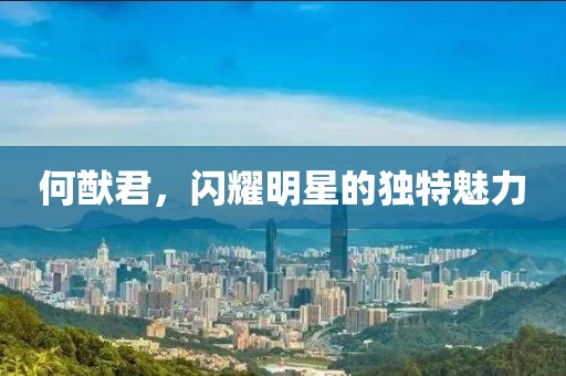 何猷君，闪耀明星的独特魅力
