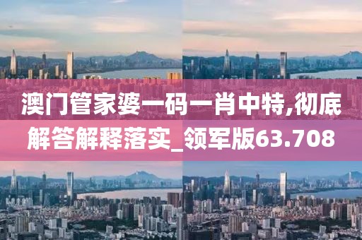 澳门管家婆一码一肖中特,彻底解答解释落实_领军版63.708