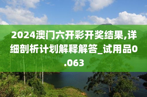 2024澳门六开彩开奖结果,详细剖析计划解释解答_试用品0.063