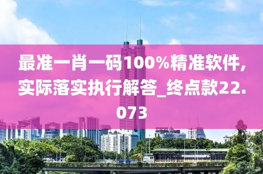 最准一肖一码100%精准软件,实际落实执行解答_终点款22.073