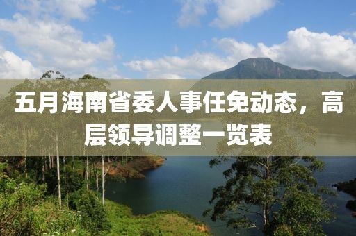 五月海南省委人事任免动态，高层领导调整一览表
