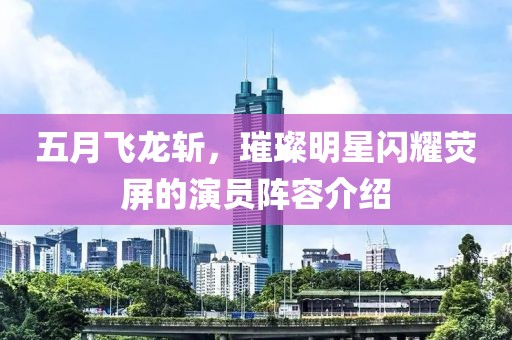 五月飞龙斩，璀璨明星闪耀荧屏的演员阵容介绍