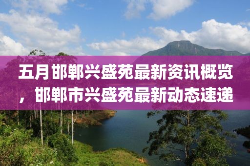 五月邯郸兴盛苑最新资讯概览，邯郸市兴盛苑最新动态速递