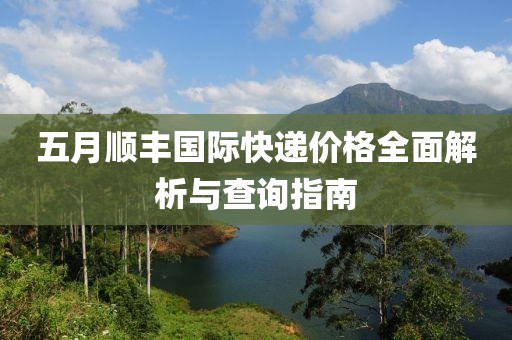 五月顺丰国际快递价格全面解析与查询指南